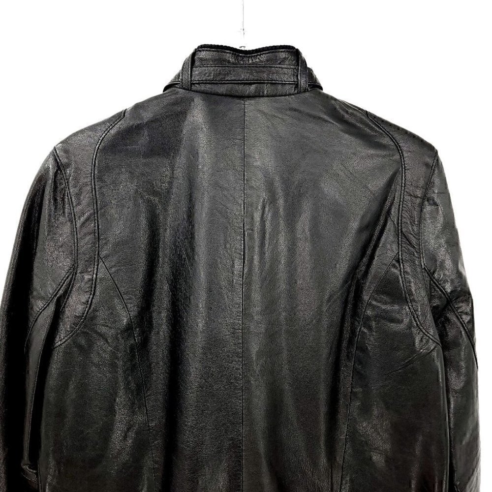 Ruff Hewn Leather Women's L Black Jacket '80s Flashback Zipper Sleeves Stretch - Picture 10 of 16
